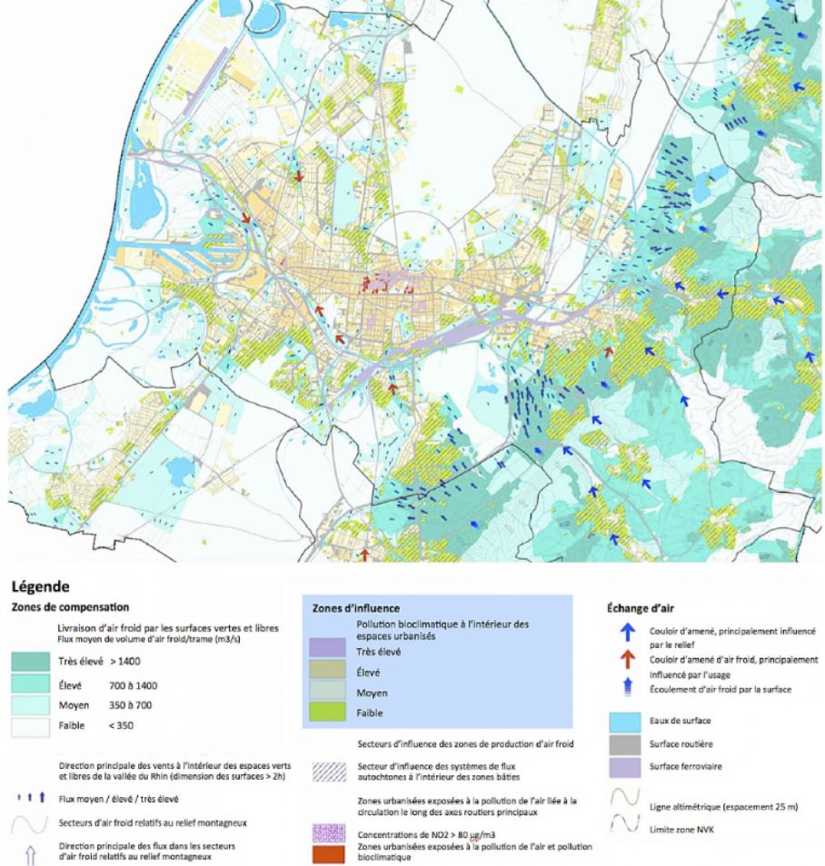 1/ Communauté de commune NVB Karlsruhe-Allemagne : carte fonctionnelle climatique 